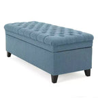 TUYOHW 50 Banc de rangement, Banc ottoman capitonné en bout de lit avec couvercle relevable, Ottoman pour salon, entrée