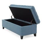 TUYOHW 50 Banc de rangement, Banc ottoman capitonné en bout de lit avec couvercle relevable, Ottoman pour salon, entrée