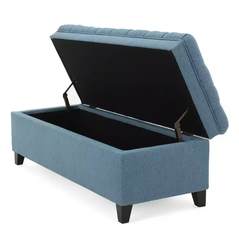 TUYOHW 50 Banc de rangement, Banc ottoman capitonné en bout de lit avec couvercle relevable, Ottoman pour salon, entrée
