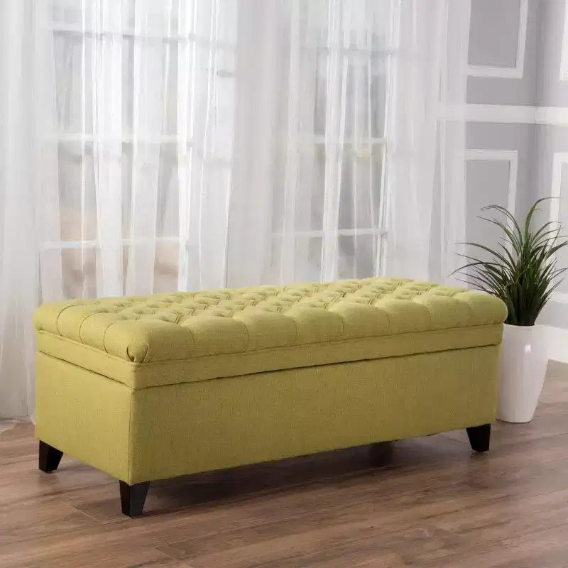 TUYOHW 50 Banc de rangement, Banc ottoman capitonné en bout de lit avec couvercle relevable, Ottoman pour salon, entrée