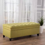 TUYOHW 50 Banc de rangement, Banc ottoman capitonné en bout de lit avec couvercle relevable, Ottoman pour salon, entrée