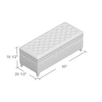 TUYOHW 50 Banc de rangement, Banc ottoman capitonné en bout de lit avec couvercle relevable, Ottoman pour salon, entrée