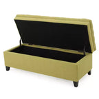 TUYOHW 50 Banc de rangement, Banc ottoman capitonné en bout de lit avec couvercle relevable, Ottoman pour salon, entrée