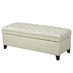 TUYOHW 50 Banc de rangement, Banc ottoman capitonné en bout de lit avec couvercle relevable, Ottoman pour salon, entrée