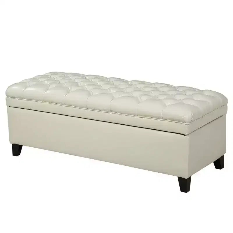 TUYOHW 50 Banc de rangement, Banc ottoman capitonné en bout de lit avec couvercle relevable, Ottoman pour salon, entrée