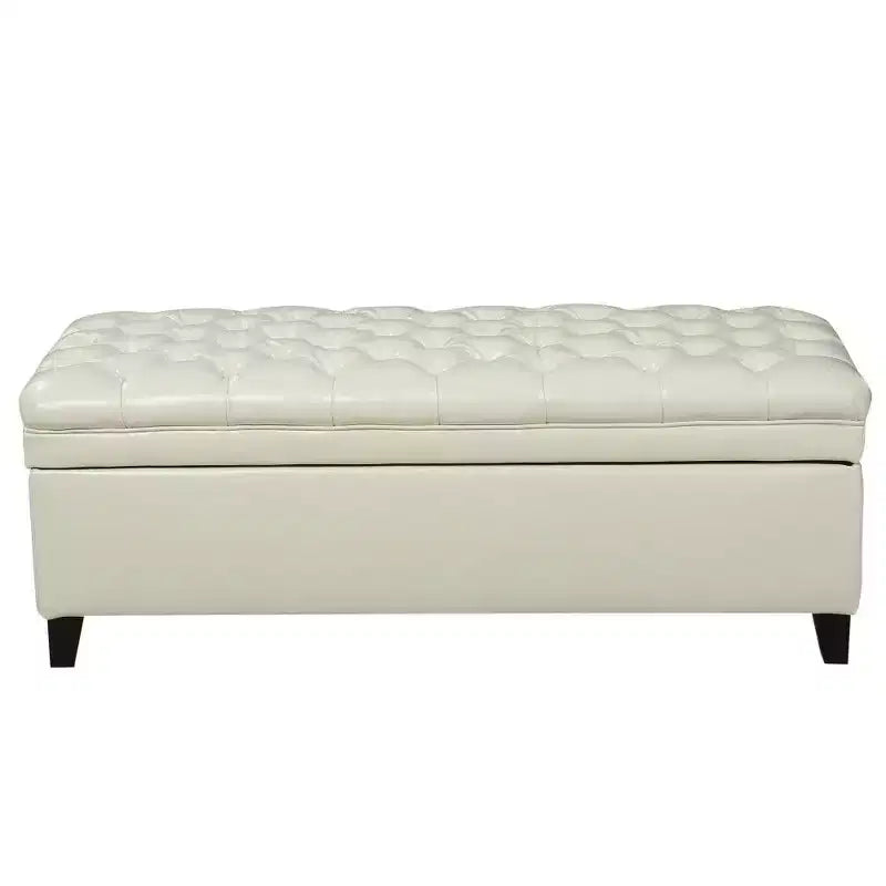TUYOHW 50 Banc de rangement, Banc ottoman capitonné en bout de lit avec couvercle relevable, Ottoman pour salon, entrée