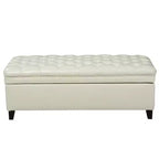 TUYOHW 50 Banc de rangement, Banc ottoman capitonné en bout de lit avec couvercle relevable, Ottoman pour salon, entrée