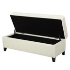 TUYOHW 50 Banc de rangement, Banc ottoman capitonné en bout de lit avec couvercle relevable, Ottoman pour salon, entrée