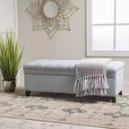 TUYOHW 50 Banc de rangement, Banc ottoman capitonné en bout de lit avec couvercle relevable, Ottoman pour salon, entrée