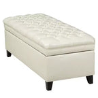 TUYOHW 50 Banc de rangement, Banc ottoman capitonné en bout de lit avec couvercle relevable, Ottoman pour salon, entrée