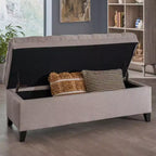 TUYOHW 50 Banc de rangement, Banc ottoman capitonné en bout de lit avec couvercle relevable, Ottoman pour salon, entrée