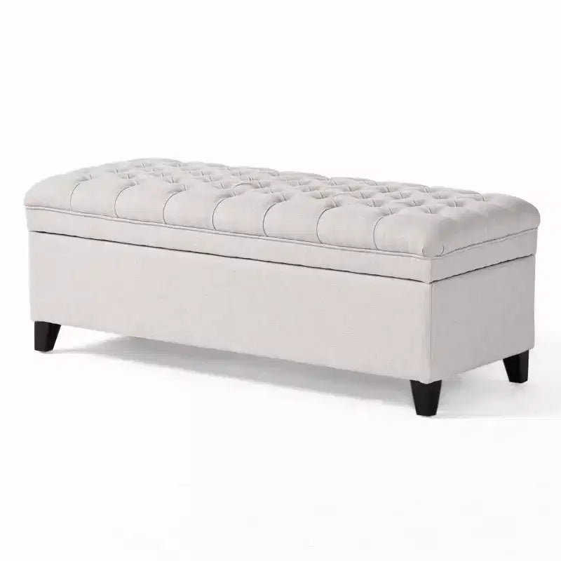 TUYOHW 50 Banc de rangement, Banc ottoman capitonné en bout de lit avec couvercle relevable, Ottoman pour salon, entrée