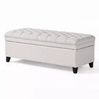 TUYOHW 50 Banc de rangement, Banc ottoman capitonné en bout de lit avec couvercle relevable, Ottoman pour salon, entrée