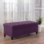 TUYOHW 50 Banc de rangement, Banc ottoman capitonné en bout de lit avec couvercle relevable, Ottoman pour salon, entrée