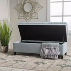 TUYOHW 50 Banc de rangement, Banc ottoman capitonné en bout de lit avec couvercle relevable, Ottoman pour salon, entrée