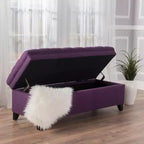 TUYOHW 50 Banc de rangement, Banc ottoman capitonné en bout de lit avec couvercle relevable, Ottoman pour salon, entrée