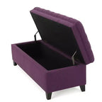 TUYOHW 50 Banc de rangement, Banc ottoman capitonné en bout de lit avec couvercle relevable, Ottoman pour salon, entrée