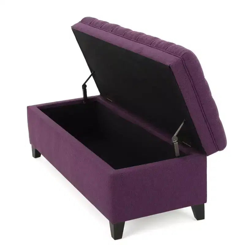 TUYOHW 50 Banc de rangement, Banc ottoman capitonné en bout de lit avec couvercle relevable, Ottoman pour salon, entrée