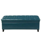 TUYOHW 50 Banc de rangement, Banc ottoman capitonné en bout de lit avec couvercle relevable, Ottoman pour salon, entrée
