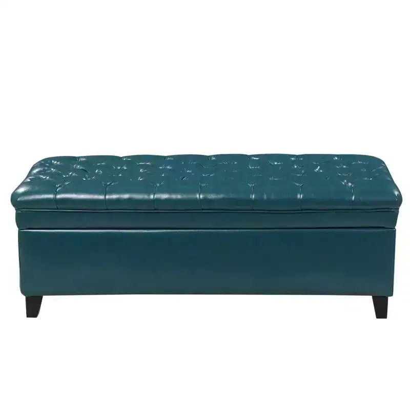 TUYOHW 50 Banc de rangement, Banc ottoman capitonné en bout de lit avec couvercle relevable, Ottoman pour salon, entrée