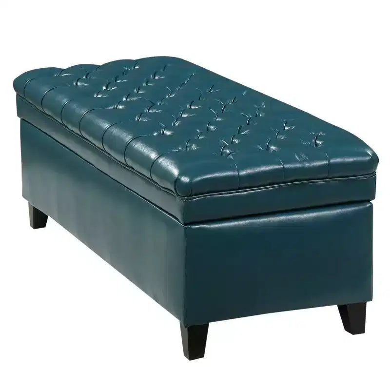 TUYOHW 50 Banc de rangement, Banc ottoman capitonné en bout de lit avec couvercle relevable, Ottoman pour salon, entrée