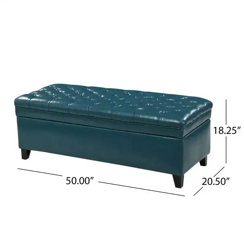TUYOHW 50 Banc de rangement, Banc ottoman capitonné en bout de lit avec couvercle relevable, Ottoman pour salon, entrée