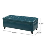 TUYOHW 50 Banc de rangement, Banc ottoman capitonné en bout de lit avec couvercle relevable, Ottoman pour salon, entrée