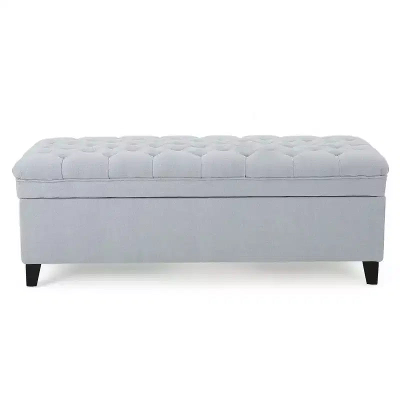 TUYOHW 50 Banc de rangement, Banc ottoman capitonné en bout de lit avec couvercle relevable, Ottoman pour salon, entrée