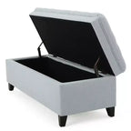 TUYOHW 50 Banc de rangement, Banc ottoman capitonné en bout de lit avec couvercle relevable, Ottoman pour salon, entrée