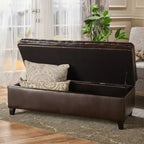 TUYOHW 50 Banc de rangement, Banc ottoman capitonné en bout de lit avec couvercle relevable, Ottoman pour salon, entrée