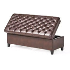 TUYOHW 50 Banc de rangement, Banc ottoman capitonné en bout de lit avec couvercle relevable, Ottoman pour salon, entrée