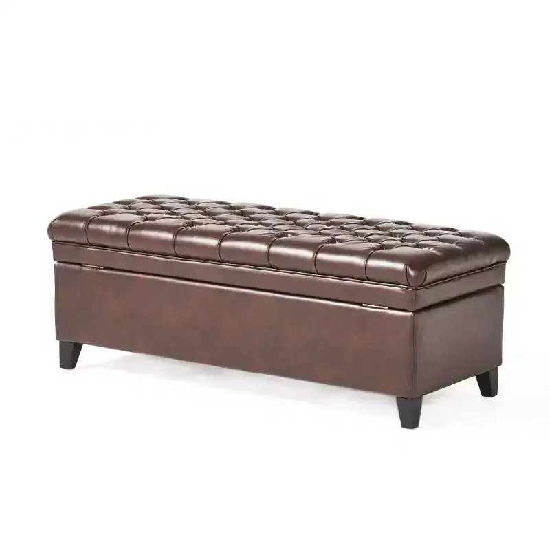 TUYOHW 50 Banc de rangement, Banc ottoman capitonné en bout de lit avec couvercle relevable, Ottoman pour salon, entrée