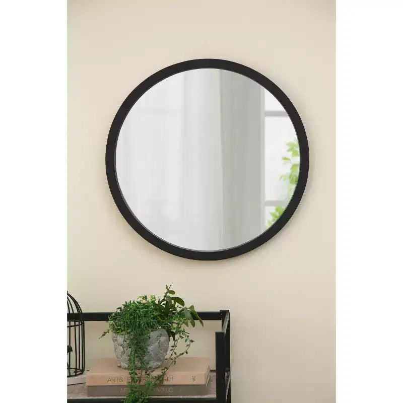 Miroir de salle de bain mural TUYOHW 20x20 pouces, miroir mural rond moderne avec cadre en bois pour salle de bain, chambre à coucher