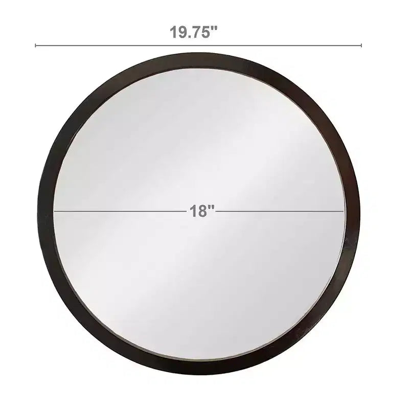 Miroir de salle de bain mural TUYOHW 20x20 pouces, miroir mural rond moderne avec cadre en bois pour salle de bain, chambre à coucher