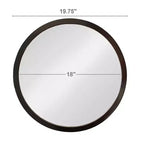 Miroir de salle de bain mural TUYOHW 20x20 pouces, miroir mural rond moderne avec cadre en bois pour salle de bain, chambre à coucher