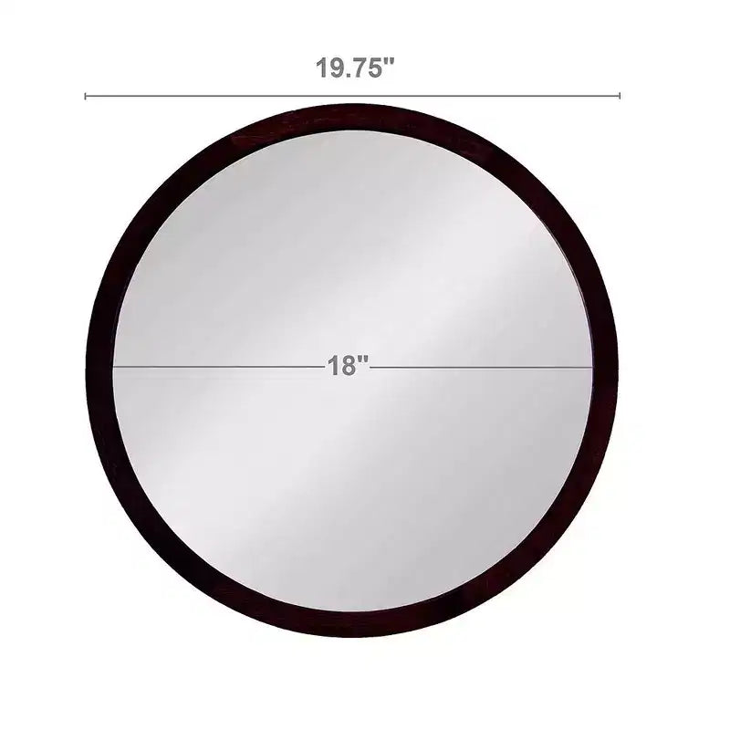 Miroir de salle de bain mural TUYOHW 20x20 pouces, miroir mural rond moderne avec cadre en bois pour salle de bain, chambre à coucher