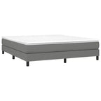 Cadre de lit en tissu gris foncé (100 % polyester), contreplaqué, bois composite