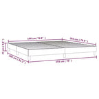 Cadre de lit en tissu gris foncé (100 % polyester), contreplaqué, bois composite