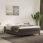 Bed Frame Dark grey Velvet (100% polyester), Plywood, Engineered Wood