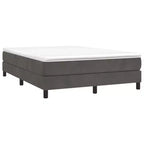 Cadre de lit en velours gris foncé (100 % polyester), contreplaqué, bois manufacturé