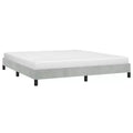 Bed Frame Light Grey Velvet, Plywood, Engineered Wood King Sturdy