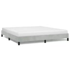 Cadre de lit Velours gris clair, Contreplaqué, Bois manufacturé King Robuste
