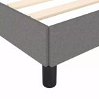 Cadre de lit en tissu de polyester gris foncé, contreplaqué, bois d'ingénierie King