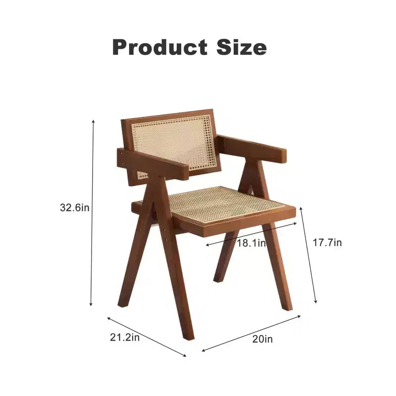 Chaises de salle à manger Homy Casa Mid-Century en bois d'hévéa, lot de 2, Noyer