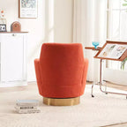 Fauteuil pivotant, fauteuil d'appoint rond avec piètement en acier inoxydable doré, fauteuil de lecture moderne à 360° pour salon ou chambre à coucher
