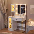 GustoWave Coiffeuse, Table de maquillage avec miroir, Prises et ports USB intégrés