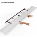 Étagères Flottantes 55 Pouces en Bois, Lot de 2 avec Supports, Blanches, Profondeur 6 Pouces, pour Salle de Bain et Salon
