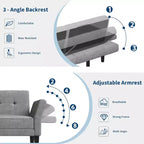 Canapé-lit futon moderne COZONY, dossier et accoudoirs réglables, convertible pour salon, chambre à coucher, appartement