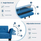Canapé-lit futon moderne COZONY, dossier et accoudoirs réglables, convertible pour salon, chambre à coucher, appartement
