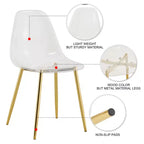 Lot de 6 chaises de salle à manger sans accoudoirs transparentes avec dossier, style nordique moderne pour cuisine, salle à manger, salon ou bureau